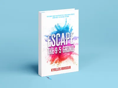 Escape the 9-5 Grind Book Cover Design branding cover book cover design depression design flat illustration logo ui vector