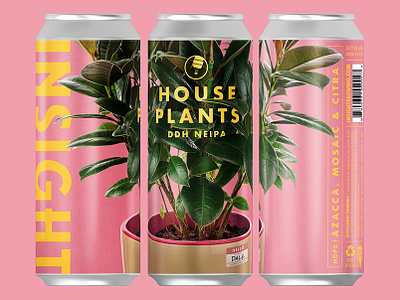 Insight Brewing: House Plants Beer Label beer branding brewery craft beer ipa label label design packaging packaging design print