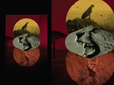 Poster 863 - “Takeout” art cheetah collage collage art color design graphic hunting illustration make something everyday poster poster art poster design wild wild cat