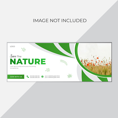 Facebook Cover Banner Design For Nature. adobe illustrator banner cover cover banner cover banner design design designer facebook cover banner design graphic designer green marketing nature profile banner social media template vector