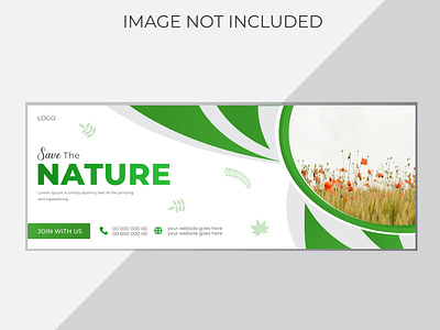 Facebook Cover Banner Design For Nature. adobe illustrator banner cover cover banner cover banner design design designer facebook cover banner design graphic designer green marketing nature profile banner social media template vector