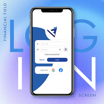 Financial Field App - Log In Screen adobexd figma graphic design ui ux webdesign