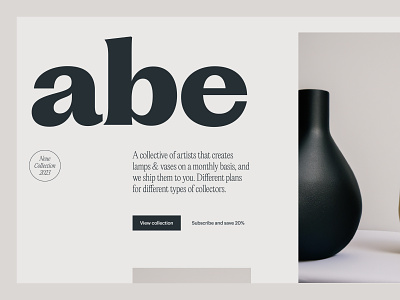 Abe abe earthy minimal pangrampangram typography ui ux vases