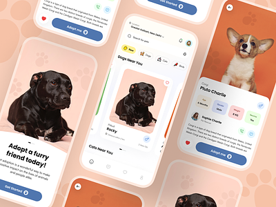 Pet Adoption App Concept 🐶💕 3d adobe xd animation app design branding design dog adoption figma graphic design illustration logo motion graphics pet adoption pet adoption app pet adoption website ui uidesign uiux ux website