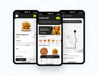 Restaurant Application app design flat ui ux