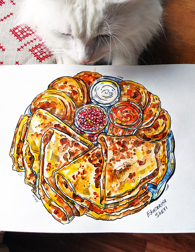 Watercolor pancakes art food foodillustration illustration sketch tasty watercolor