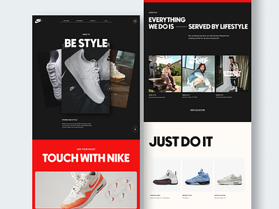 NIKE - Redesign branding design e commerce landingpagenike minimal nike nikelandingpage nikestore nikeweb nikewebsite onlinestore redesignnike ui ux websitenike