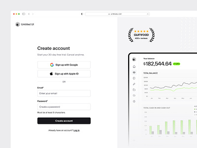Create account — Untitled UI create account google auth log in login onboarding sign in sign up signin signup split screen ui design user interface web design