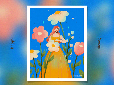 Happy Women's Day beauty blooming character design colorful flower happy illustration international women day portrait woman woman illustration women womens day