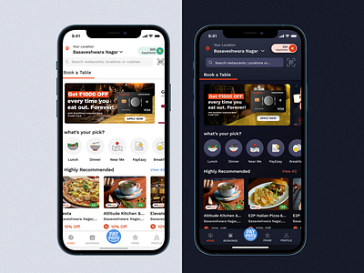 Light to Dark - Redesign android app branding dark design diner app dinner figma ios redesign restaurant app restaurant finder ui uiux ux