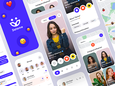 Dating App app chat chatting clean conversation date dating dating app logo match finder matching minimal minimalist modern modern ui social app social media tinder ui ux