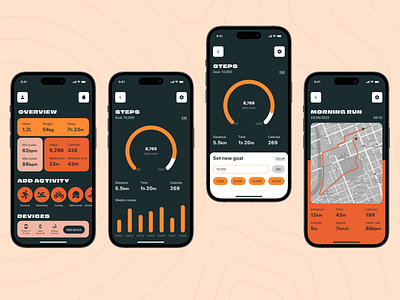 Fitness App Concept app design application design concept fitness health health devices health tracker insights ios lifestyle mobile pedometer running service design sport training ui ux workout