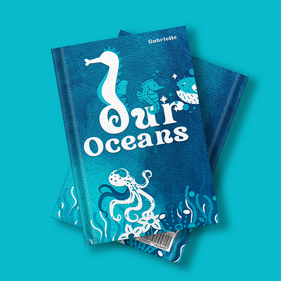 Our Oceans Book Cover blue book cover book design branding design ecofriendly graphic design illustration our oceans