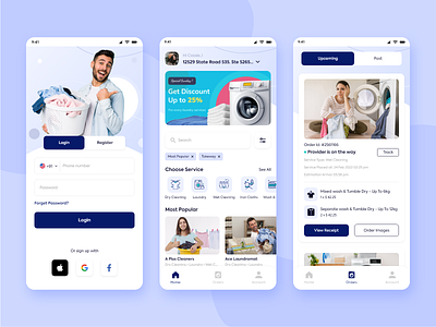 On-Demand Laundry Services App cleaning dry clean gojek graphic design handy handyman laundry laundry services mobile app on demand provider services taskrabbit ui ui8 urbanclap ux