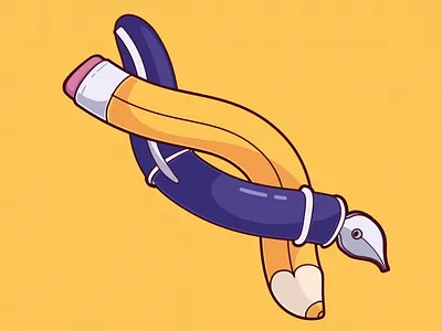 Pen & Pencil Dance after effects animation animation animation 2d branding concept custom animation design ektaaryan fiverr fiverrgigs gif graphic design illustration json logo lottie ui ux vector website