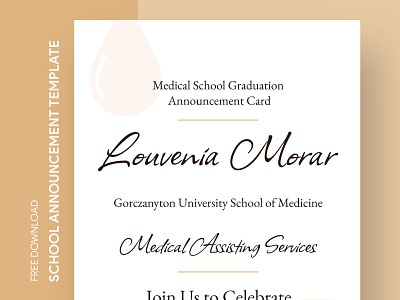 Medical School Graduation Announcement Free Google Docs Template announcement announcements classroom college design docs document elementary google graduation high ms preschool print printing school template templates word