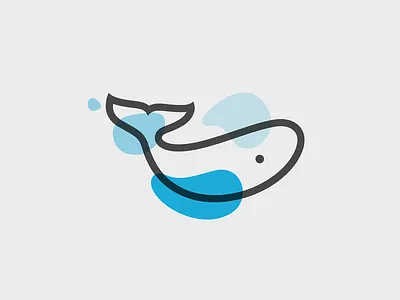 Whale animal brand branding fish logo simple whale