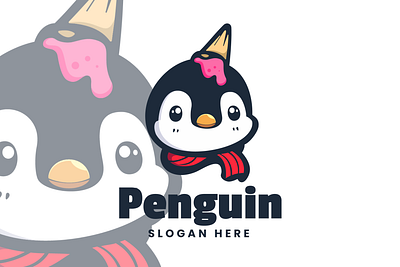 Penguin animal branding cute mascot design graphic design illustration logo ui vector