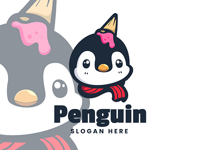 Penguin animal branding cute mascot design graphic design illustration logo ui vector