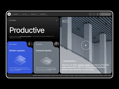 Productive - Technology Website Concept concept creative design grid minimalist modern portfolio technology ui ux web design website