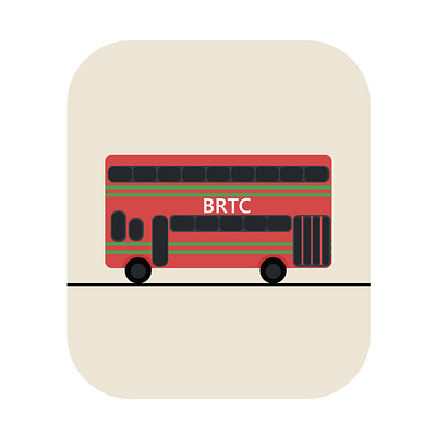 BUS bangali bangladesh bus brtc brtc bus bus design double decker bus graphic design illustration illustration art illustrator minimalistic bus simple illustration