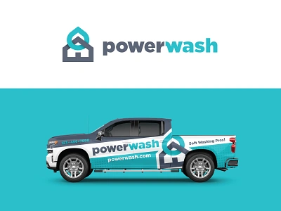 Power Wash brand design clean fleet graphic design home house logo house washing logo logo design logo designer minimal negative space pressure wasing residential washing logo small services wraps soft washing truck design vinyl wraps washing company logo wrap design wrap truck design