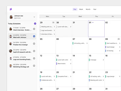 Calendar UI Design - Superpage UI kit app calendar clean collaborate design desktop event material material design meeting mobile schedule tailwind ui uidesign uikit untitled ux web web app