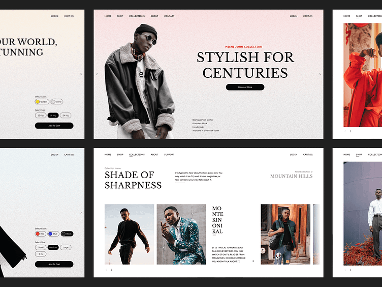 Minimal Fashion Website Design / Visual UI