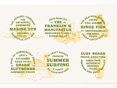 Summer Surfing Badge Template t shirt