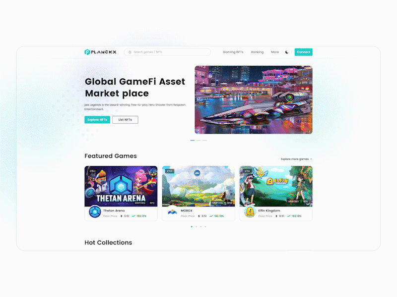 Planckx nft ui ux web3