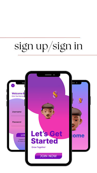 Sign in/Sign up Page(MOBILE) app canva figma mobilepage