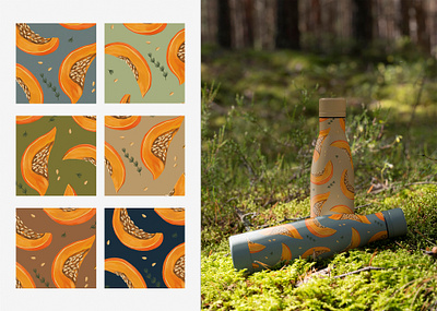 Pattern with pumpkin slices. illustration pattern design plant print pumpkin seamless pattern surface pattern textile design vegetables