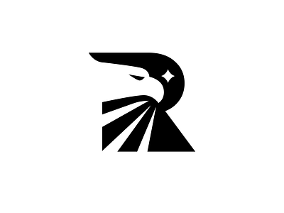 Eagle and R bird brand branding design eagle elegant falcon fly hawk illustration letter logo logotype mark minimalism minimalistic modern r sign star