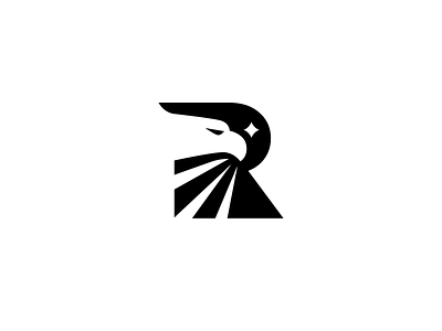 Eagle and R bird brand branding design eagle elegant falcon fly hawk illustration letter logo logotype mark minimalism minimalistic modern r sign star