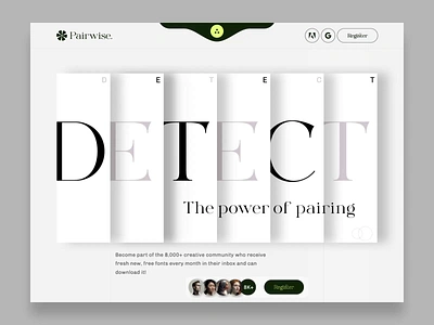 Pairwise - Font Pairing Website animation buy development font homepage interaction landing landing page match motion motion graphics uiux web web design web ui webflow website website animation