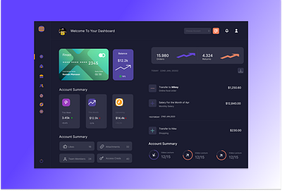 Fintech Dashboard UI Concept design ui ux webdesign