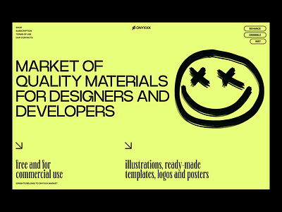 ONYXXX Market design-concept draw green illustration landing page market website