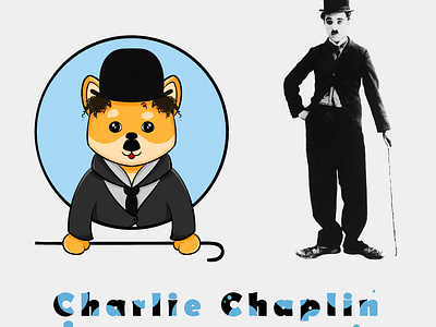 Charlie Chaplin Dog branding charlie chaplin charlie chaplin icon charlie chaplin logo charliechaplin dog dogecoin illustration logo mascot mascot logo mascotlogo shiba