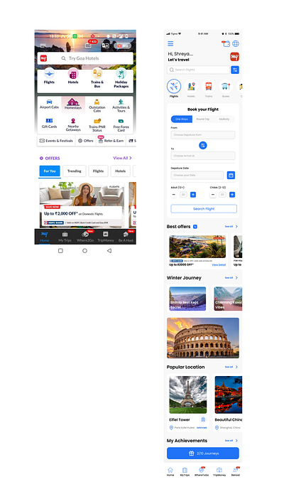 Redesign Landing Page - MakeMyTrip make my trip mobile ui redesign landing page