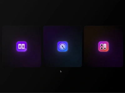 Looping Icons animation design framer glow icon illustration loop site