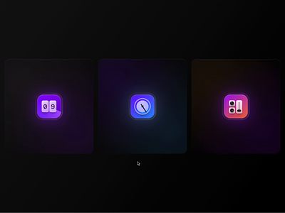 Looping Icons animation design framer glow icon illustration loop site