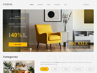 Furniture Shop Landing Page 2023 appdesign banners chair clean design furniture furnitureshop minimal minimalist modern shop sofa ui uidesign ux uxdesign website