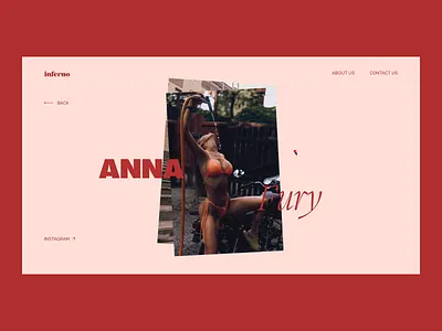 The Inferno Agency Model Page animation catalog colors cursor design form grey model page modeling agency next parallax photography portfolio promo website red scroll transition typography ui ux