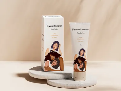 Illustration for Deluxe Cosmetics body care body lotion body products book cover branding cosmetics cream deluxe girls graphic designer illustration illustrator moisturiser package design package designer packaging packaging design products summer women