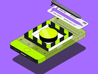 Ukrainian resistance illustration isometric