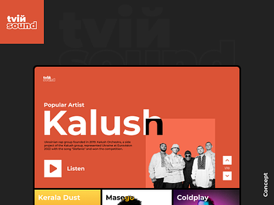 tviйsound. website concept app branding design landing logo mobile app ui