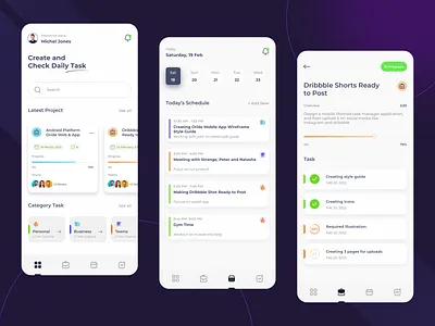 Daily Task Manager App agency android app application business calender daily design digital ios job list manager product task todo ui uidesign ux work