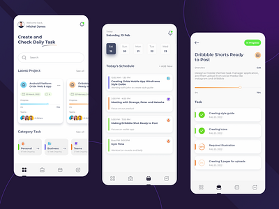 Daily Task Manager App agency android app application business calender daily design digital ios job list manager product task todo ui uidesign ux work