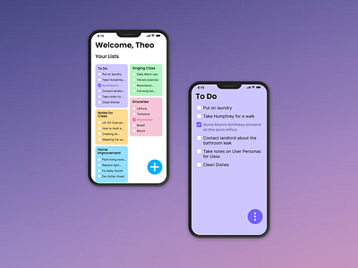 To-Do List - Dribbble Product Design Course Warmup app design app interface checklist colourful design mobile app mobile design planner productivity sticky notes tasks todo ui