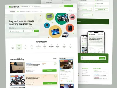 Adriver - Ads Listing Website adriver ads listing branding clean design design designerzafor directory listing figma figma design high fidelity design homepage landing page templatecookie ui ui design uiux ux ux design website website ui
